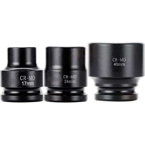 1pcs 3/4" Short Impact Socket Set Heavy Duty 17-40mm Metric Pneumatic Socket Head Impact Socket Adopter for Auto Repair Tools