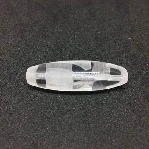 Natural Crystal Quartz Stone Beads God of Fortune 12mm*38mm Pendant Powerful Amulet Tibetan Dzi Beads DIY Pendant Bracelet