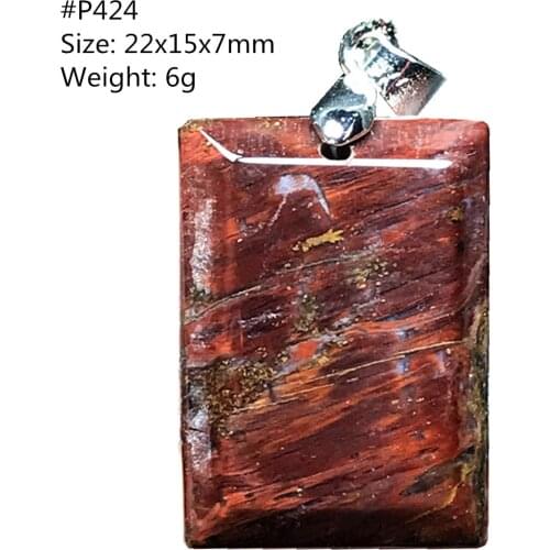 Real Natural Red Yellow Pietersite Pendant Jewelry For Women Lady Man Crystal Rectangle Beads Silver Namibia Energy Stone AAAAA