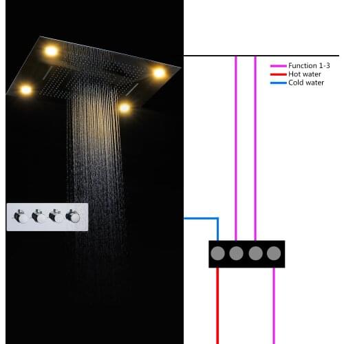 SKY RAIN Hot Selling Brass Chrome Plated 3 Function High Flow Hot And Cold Or Thermostatic Valve