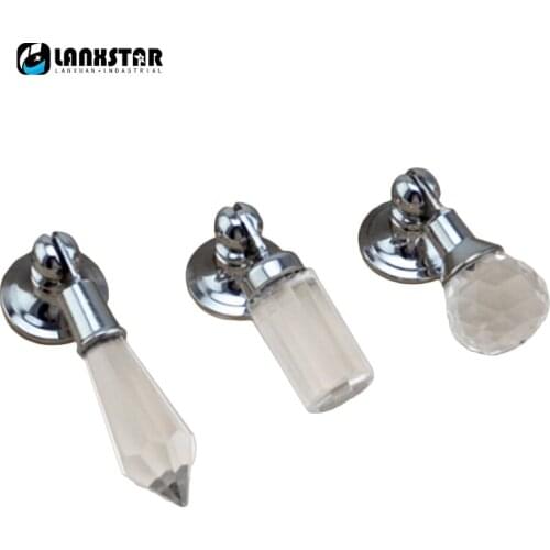 New Creatvie Style Crystal Glass Zinc Alloy Decoration Hardware Handle in Chrome Door Knobs