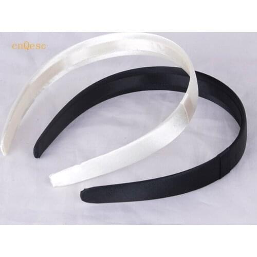 NEW balck ivory color can pick.2cm satin headband/hair band with satin loop for hair accessories and fascinator,100pcs/lot
