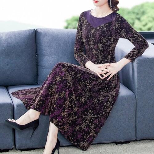 Autumn 5XL Plus Size Purple Sequin Maxi Dresses 2021 Vintage Casual Long Sleeve Midi Dress Women Elegant Bodycon Party Vestidos