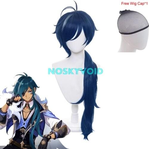 Genshin Impact Kaeya Alberich Cosplay Wig Man and Woman Game Role Playing Long Hair Kaeya Costumes Adult Headgear