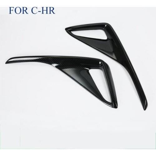 FIT For C-HR CHR 2017 2018 Car Rear Fog Lights Covers Tail Fog Lamps ABS CARBON Stickers Frame Exterior Auto Accessories