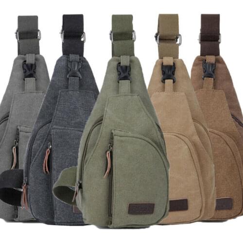 HOT Universal Men Canvas Casual Hiking Bicycle Crossbody Chest Sling Bag Shoulder Bag