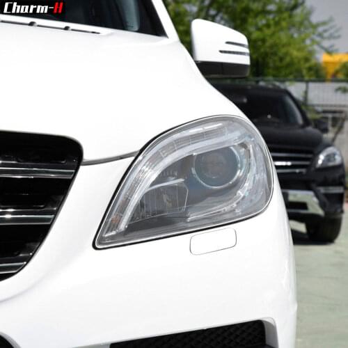 2 Pcs Self Healing TPU Transparent Stickers Car Headlight Protective Film for Mercedes Benz ML Class W166 2012-2015 Accessories