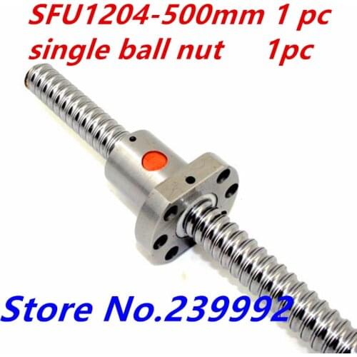 Wholesale 12mm 1204 Ball Screw Rolled C7 ballscrew SFU1204 500mm with one 1204 flange single ball nut for CNC parts