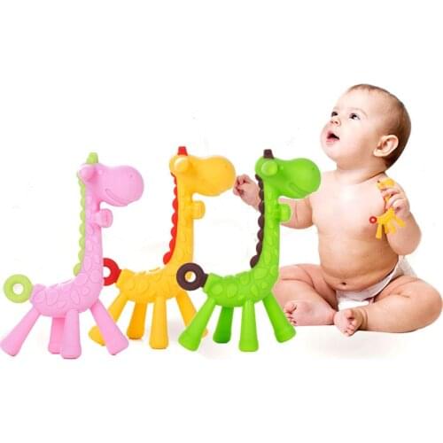 Giraffe Silicone Pendant or Teething Toy Baby Giraffe Silicone teether Necklace - Safe for babies to chew, suck and love