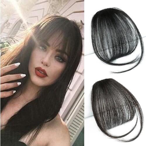 Chorliss Synthetic Air Bangs Synthetic Fake Bangs Hair Piece Clip In Hair Extensions Blend Hair Clip In Hair Bangs Hairpiece