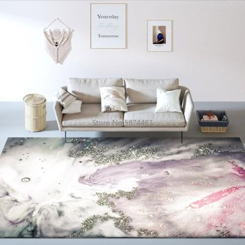 Modern Abstract Sea Water Gray Pink Area Rugs For Home Living Room Kitchen Bedroom Bedside Carpet 3D Crystal Velvet Entrance Mat