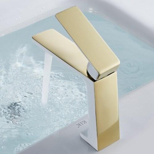 Tuqiu Basin Faucet Modern Gold Bathroom Mixer Tap White and Gold Lavotory Faucet Wash basin Faucet Hot and Cold Sink Faucet New