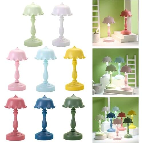 Lotus Shade LED Night Light USB Rechargeable Table Lamp Bedside Nightstand Night Light Kids Nursery Sleeping Light Living Room