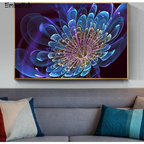 Embelish 1 Pieces Drop Shipping Abstract Beautiful Flowers For Modern Home Decor Big HD Wall Art Pictures Living Room Paintings