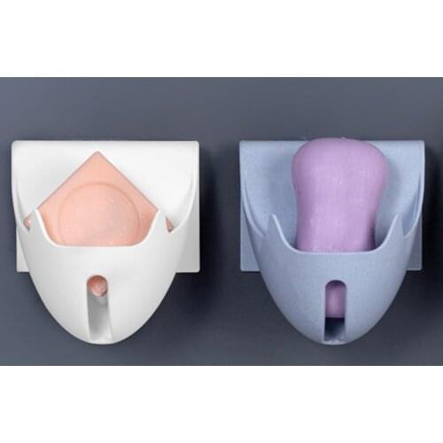 Bathroom Drain Box Wall Mounted Sponge Storage Rack Plastic Tray Organizer Container No Drilling