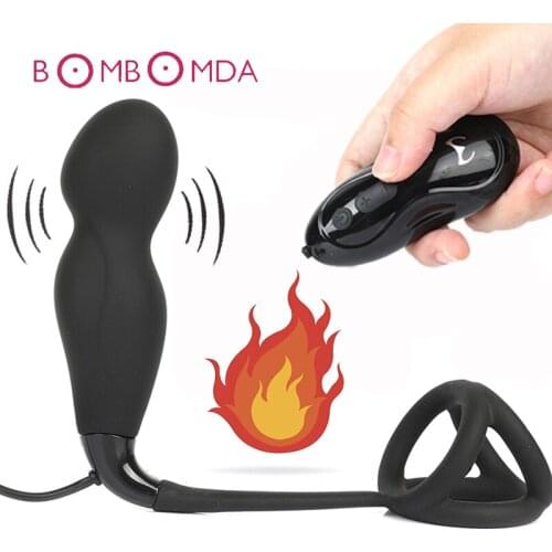 12 Speed Heating Vibrators for Men Prostate Massager Dildo Vibration Anal Plug Remote Control Aduts Sex Toys for Men Masturbator