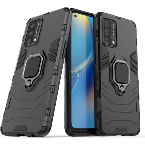 For Oppo A74 4g Case Hybrid Rugged Armor Kickstand With Metal Finger Ring Shock Proof Cover For Oppo A74 Mobile Phone Cases
