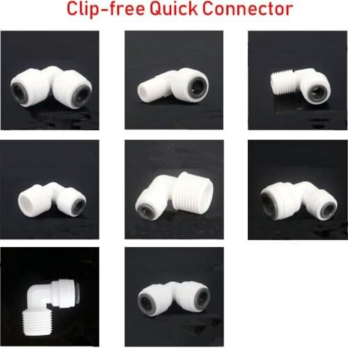 1/4" 3/8" OD Hose Tube 1/8" 1/4" 1/2" Reverse Osmosis Aquarium Quick Fitting RO Water Elbow Plastic Pipe Coupling Connector