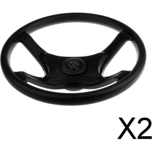 2xUniversal 330mm ABS Marine Boat Pontoon Steering Wheel 4 Spoke 3/4" Shaft
