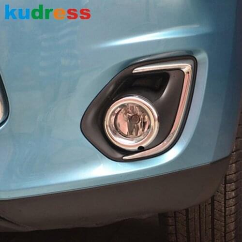 For Mitsubishi ASX 2013 2014 Car Styling ABS Chrome Front Foglight Lamp Decoration Cover Trims Auto Model Accessories 4pcs
