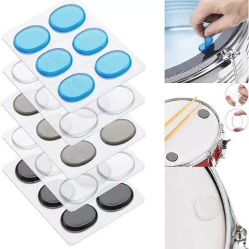 6pcs/set of Drum Mute Pad Drum Silicone Pad Drum Mute Cushion Transparent Percussion Instrument Accessories