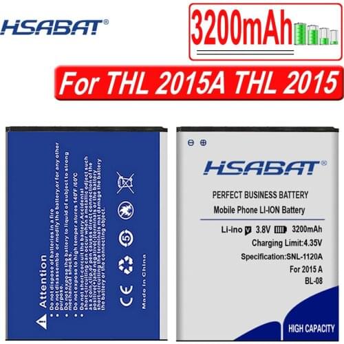 HSABAT New 3200mAh BL-08 Battery Use for THL 2015A THL 2015 Battery BL08 BL 08 Battery