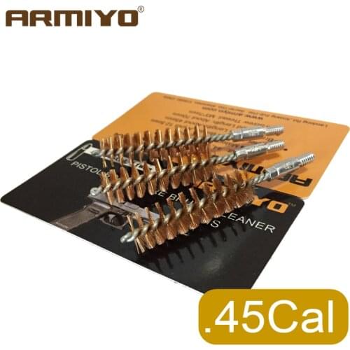 Armiyo .44Cal .45Cal 11.4mm Hunting Pistol Bore Barrel Cleaner Bronze Brush Hand Gun Shooting Cleaning Screw Thread Size 8-32
