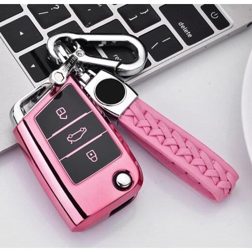 Soft TPU Car Key Case For Volkswagen VW Polo Golf 7 MK7 Tiguan passat For Skoda Octavia Kodiaq Karoq For Seat Ateca Leon Key Bag