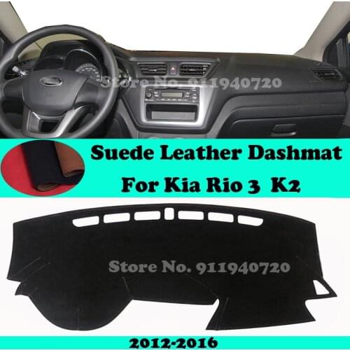 For KIA RIO 3 K2 2012 2013 2014 2015 2016 Suede Leather Dashmat Dashboard Cover Pad Dash Mat Carpet Car-Styling Accessories