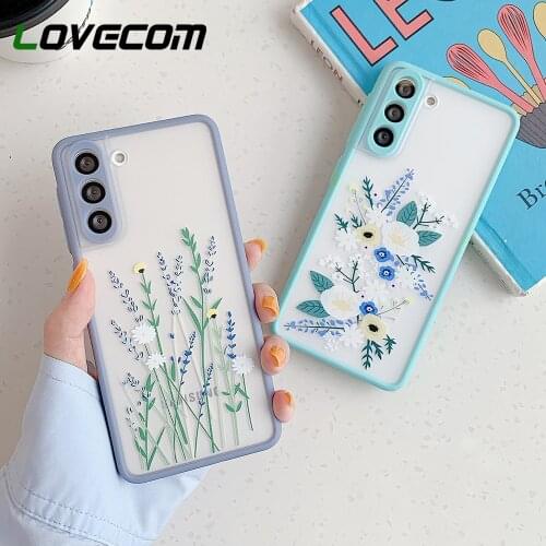 For Samsung A72 A52 Fashion Cute Relief Floral Art Flower Case For Samsung S21 S20 Ultra S10 Note 20 Ultra A70 A50 Matte Cover