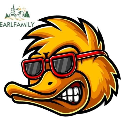 EARLFAMILY 13cm x 11.3cm for Duck Head Mascot Logo Auto Decal Waterproof Scratch-proof Sticker Body for Car DIY Car Stickers