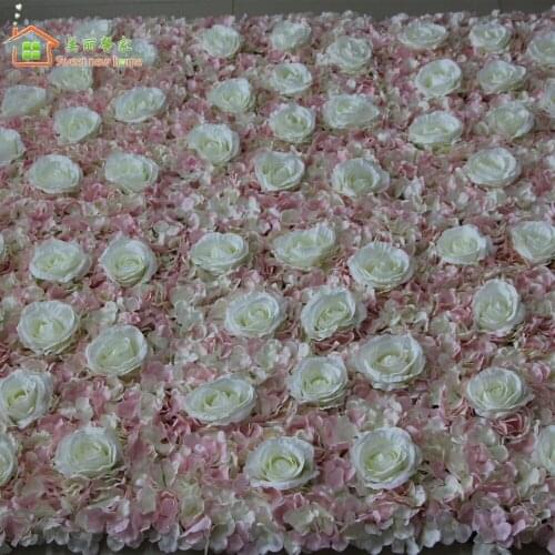 Artificial flower wall silk pink roses flower wall for wedding background lawn/pillar road lead home decorative