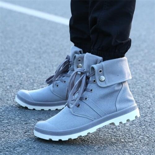 Canvas Shoes Men Boots Leisure High Top Ankle Boots Male Flat Man Footwear Military Shoes Men Casual Spring Autumn Mens Sneakers