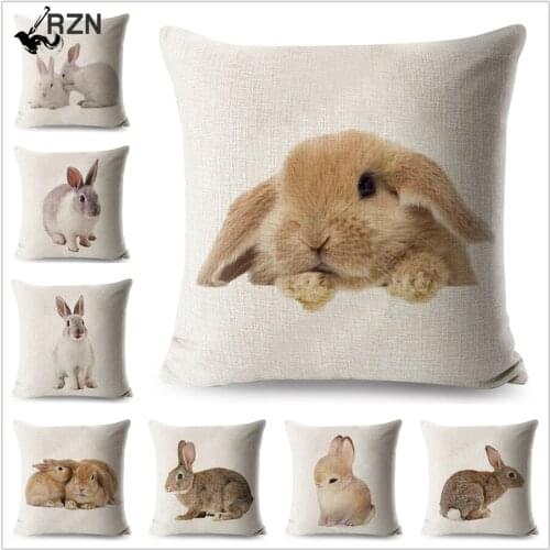 Bunny Home Decor Cushion Cover Cute Rabbit Throw Pillowcase Pillow Covers Home Decorative Throw Pillow Cover Cotton 45 * 45 cm