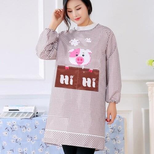 Women Apron Waterproof Plaid Print Kitchen Double Layer Anti-oil Aprons Kitchen Cooking Thick Cloth Home Supplies