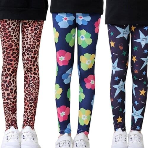 Girls Leggings Pencil Pants Autumn Print Flower Skinny New Soft Elastic Kid Baby Girl Childrens Pants Leggings Trousers 2-8y
