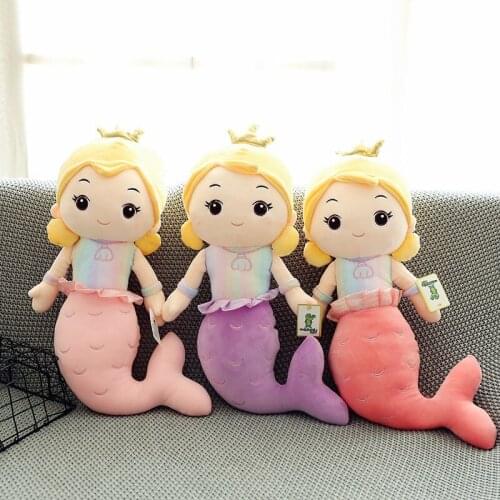 Zqswkl 30/40/80/100cm cute mermaid doll plush toy lazy person large soft dolls girl birthday gift couple pillows decor home