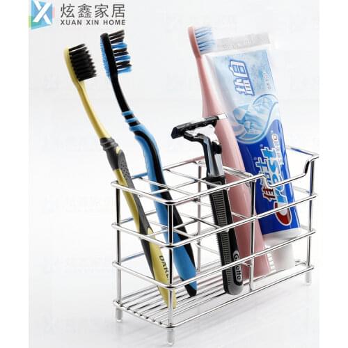 Stainless Steel Toothbrush Holder Multifunctional Bathroom Electric Toothbrush Rack Non Slip Storage Shelf Shower Accessories