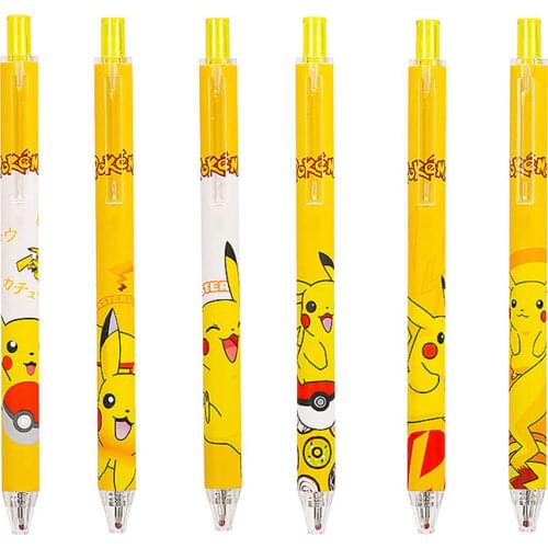 Kawaii Style Press Pikachu Ballpoint Pen 0.5mm Writing Points Black Ink Refill for School Office Accessories Stationery Supplies
