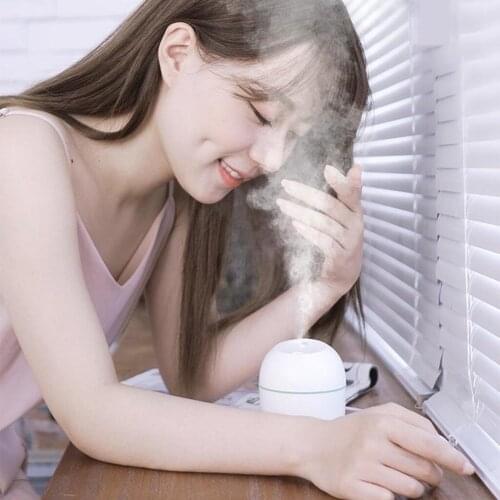 Mini Desktop Ultrasonic Humidifier 220ml Diffuser LED Light for Bedroom Home