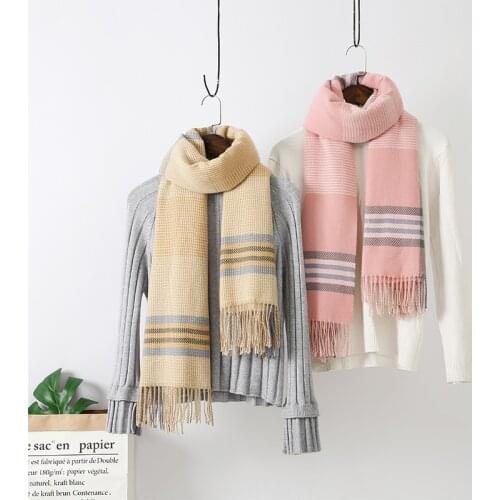 2021 Winter New Cashmere Scarf Warm Su Lattice Scarf Small Fragrance Wind Sweet Shawls For Women