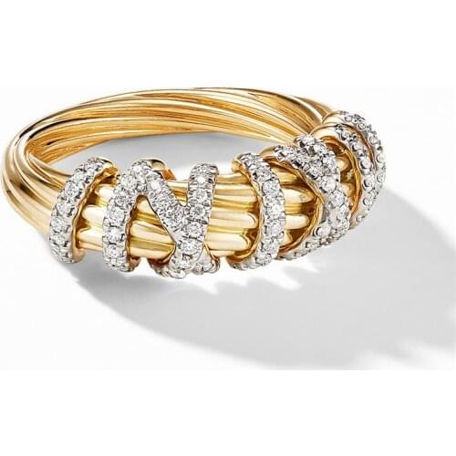 Modyle 2021 New Fashion Geometric Gold Color Rings Crystal CZ Stone Charm Rings For Women Girls Wedding Jewelry Accessories