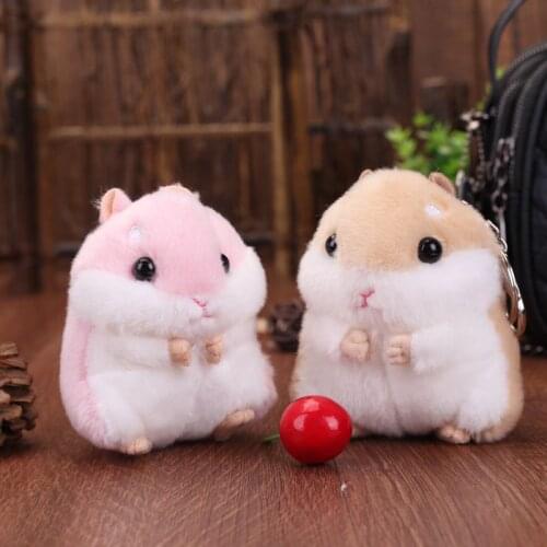 Plush Toys Mini Kawaii Simulation Hamster Cartoon Cute Stuffed Doll Boys Girls Keychain Toy Gifts For Kids Children Keyrings