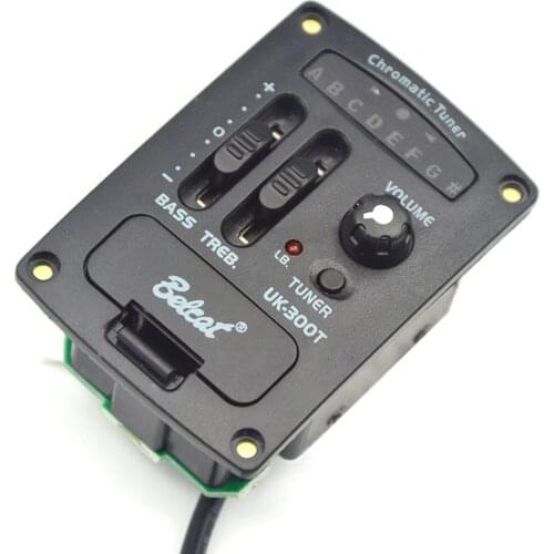 Belcat UK-300T 2 Band EQ UKulele Pickup 2band Equalizer Preamp for Ukulele & Mini Guitar with Chromatic LED tuner