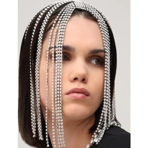 Dropship Luxury Tassel Rhinestone Head Chain Headwear for Women Crystal Wedding Hair Accessories Bridal headband Hair Jewelry