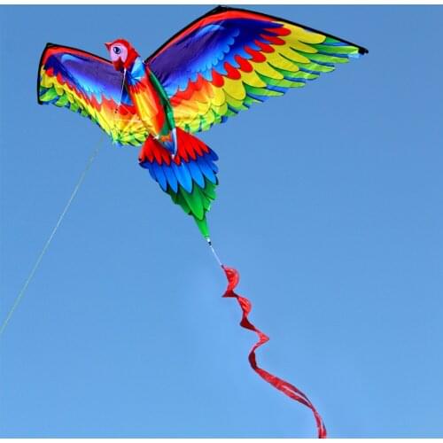 Rainbow Color Flying Parrot Kite String Handle Family Outdoor Kids Kite Flying Outdoor Fun Sports for Outdoor Toy