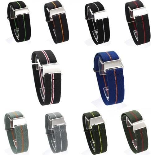 Watch Band Outdoor Sport Nylon Nato Strap 20mm 22mm Stainless Steel Buckle 10 Colors Fashion Replacement Bracelet Band Accessory