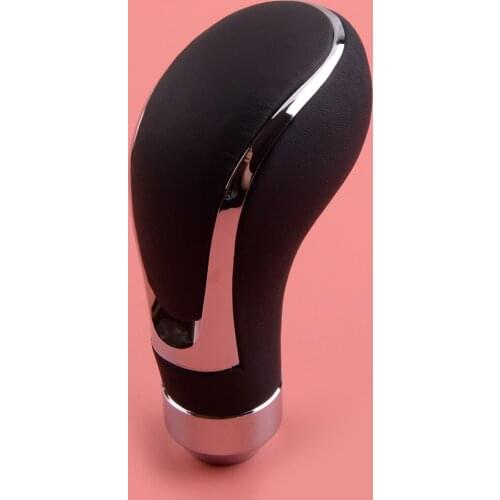 Universal 16mm PU Leather Gear Stick Shift Shifter Lever Knob With Adapter 8mm 10mm 12mm for Manual & Automatic Car