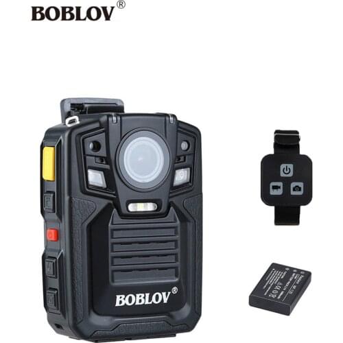BOBLOV HD66-02 HD 1296P Video Camera Wearable Police Security Camcorder Ambarella A7 Remote Control 64GB Police Body Camera GPS