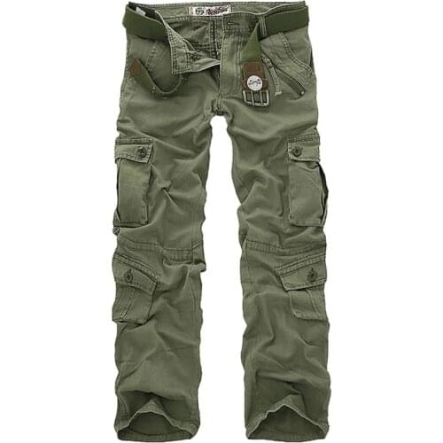 Military Multi-pocket Tactical Cargo Pants Outdoor Hiking Climbing Camouflage Baggy Trousers Army Combat Straight Overalls Pants